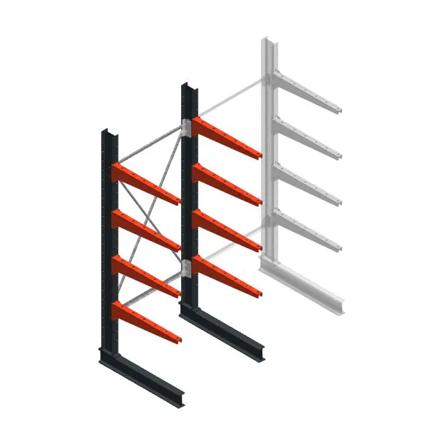 Medium Kragarmregal BR einseitig 2500x1000x800mm (HxBxT) 4 Ebenen Grundregal 340/Arm