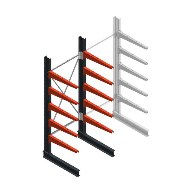 Medium Kragarmregal BR einseitig 2500x1000x800 mm (HxBxT) 5 Ebenen Grundregal 220/Arm