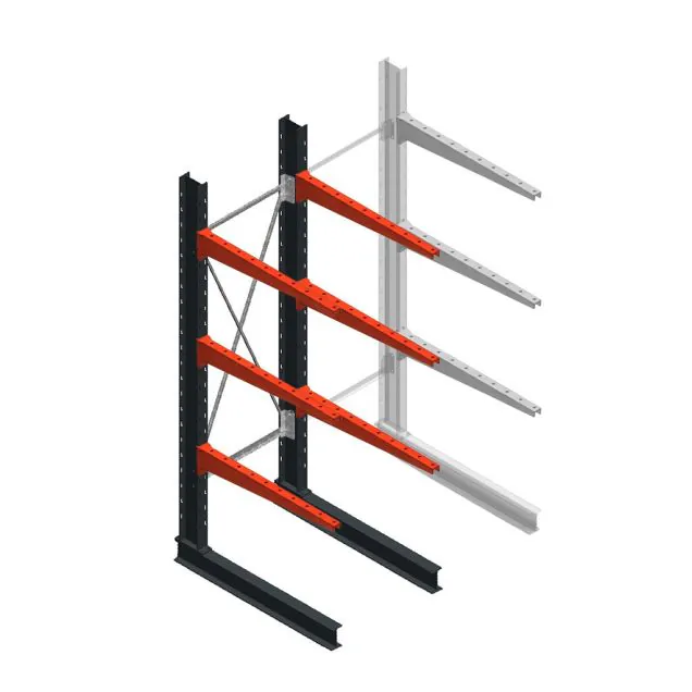 Medium Kragarmregal BR einseitig 2500x750x1000mm (HxBxT) 3 Ebenen Grundregal 275/arm