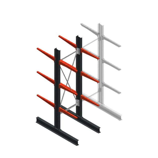 Medium Kragarmregal BR beidseitig 2500x750x600 mm (HxBxT) 3 Ebenen Grundregal 290/Arm
