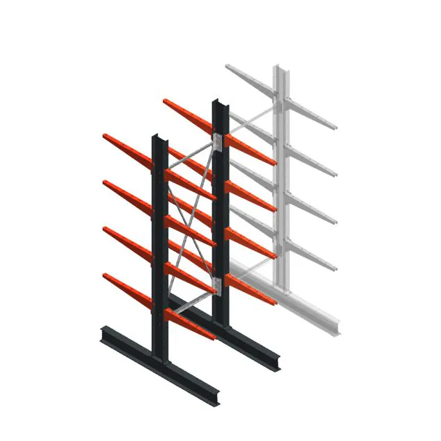Medium Kragarmregal BR doppelseitig 2500x750x600mm (HxBxT) 4 Ebenen Grundregal 290/arm