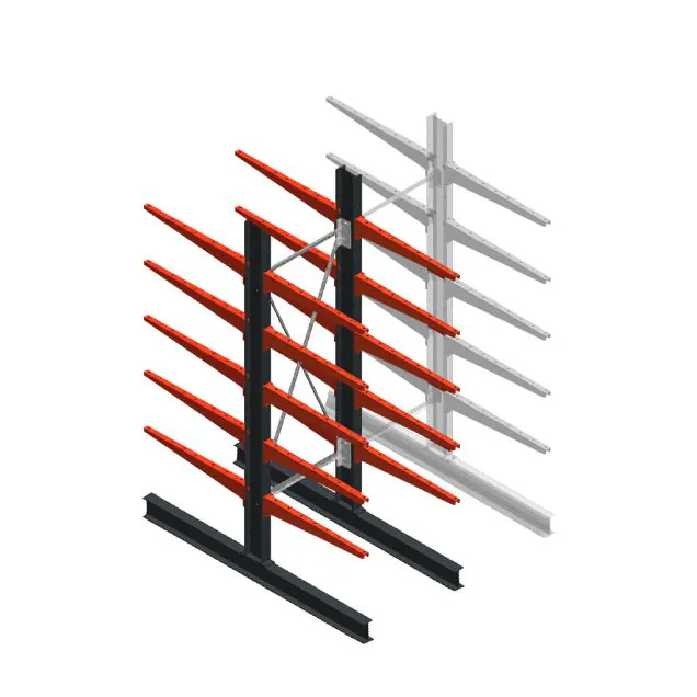 Medium Kragarmregal BR beidseitig 2500x750x800 mm (HxBxT) 5 Ebenen Grundregal 340/Arm