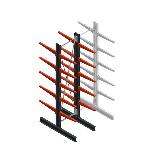 Medium Kragarmregal BR beidseitig 3000x750x600mm (HxBxT) 5 Ebenen Grundregal 425/Arm