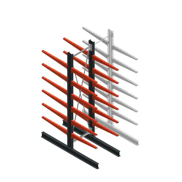 Medium Kragarmregal BR beidseitig 3000x750x800mm (HxBxT) 6 Ebenen Grundregal 220/Arm