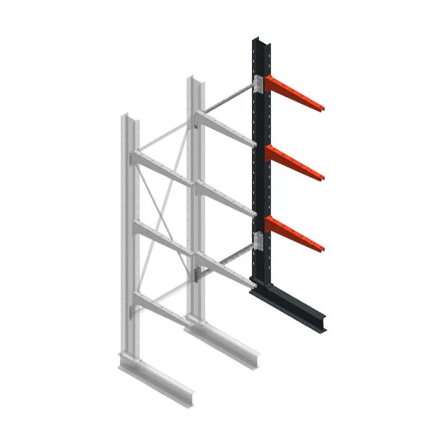 Medium Kragarmregal BR einseitig 2500x750x600mm (HxBxT) 3 Ebenen Anbauregal 425/arm
