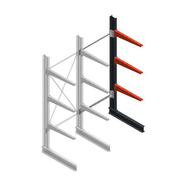 Medium Kragarmregal BR einseitig 2500x1000x800 mm (HxBxT) 3 Ebenen Anbauregal 220/arm