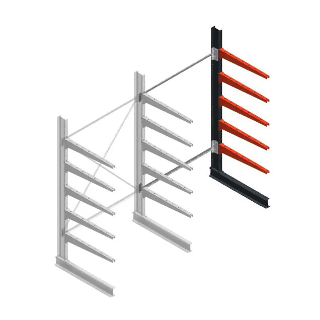 Medium Kragarmregal BR einseitig 2500x1500x800 mm (HxBxT) 5 Ebenen Anbauregal 340/arm