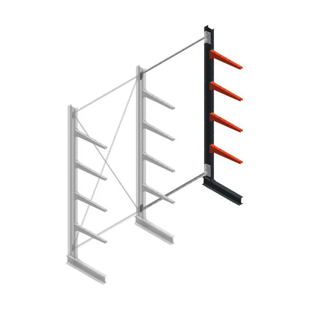 Medium Kragarmregal BR einseitig 3000x1500x600 mm (HxBxT) 4 Ebenen Anbauregal 425/Arm