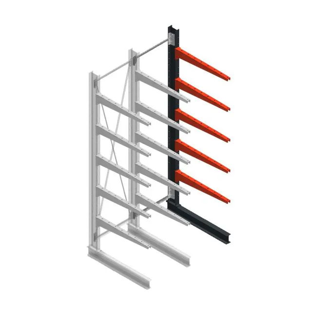 Medium Kragarmregal BR einseitig 3000x750x800 mm (HxBxT) 5 Ebenen Anbauregal 340/Arm