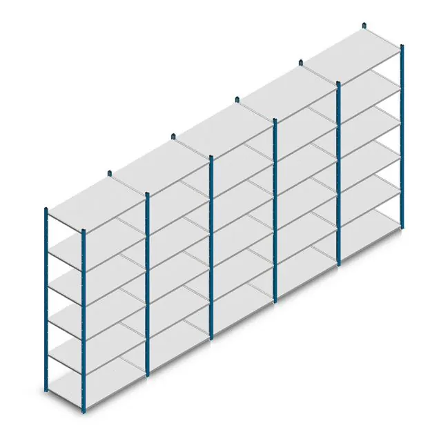 Vorteilsreihe Fachbodenregal Medium Duty 2500x5000x600 mm (HxBxT) 6 Ebenen blau