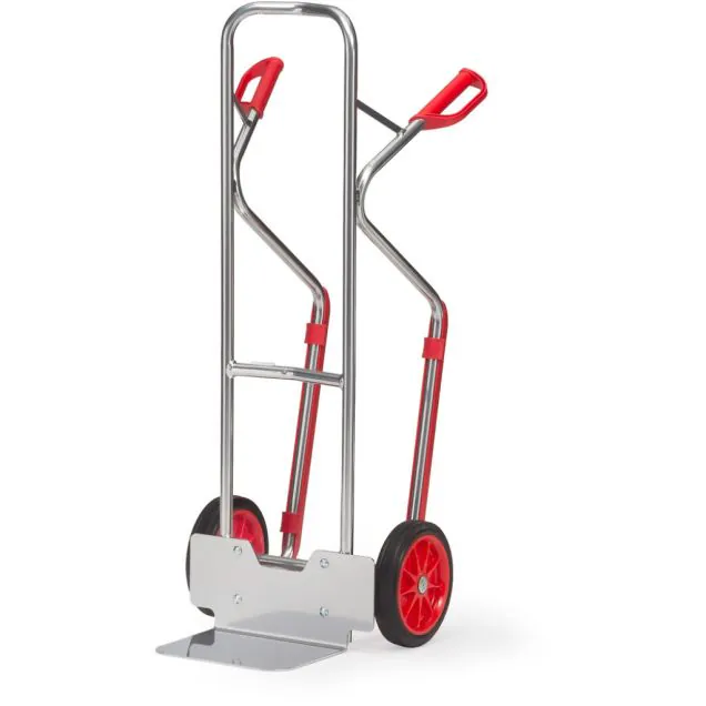 Aluminium-Sackkarre 200 kg 1300 mm mit Gummibereifung und Gleitstreifen