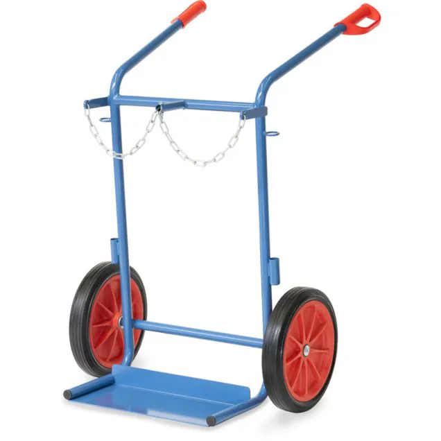 Gasflaschenwagen 150 kg für 2 Gasflaschen à 40/50 Liter mit Gummireifen