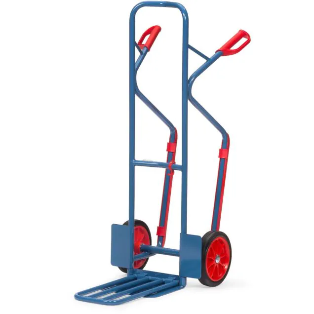 Klappbare Sackkarre 300 kg 1300 mm mit Gummibereifung und Gleitschienen