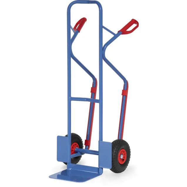 Stahl-Sackkarre 300 kg 1300 mm mit Luftreifen und Gleitstreifen