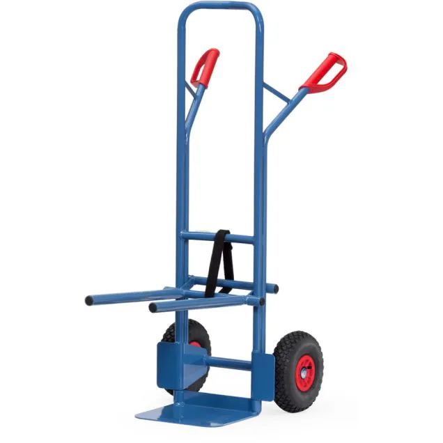 Sackkarre für Stühle 70 kg 1300 mm mit Luftreifen und einhängbaren Kragarmen