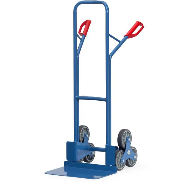 Treppen-Sackkarre 200 kg 1300 mm mit 2 3-armigen Sternrädern, extra große Schaufel