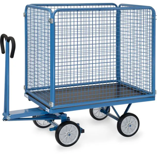 Handwagen mit Drahtgitterwänden 1200x800x1415 mm (HxBxT) 750 kg