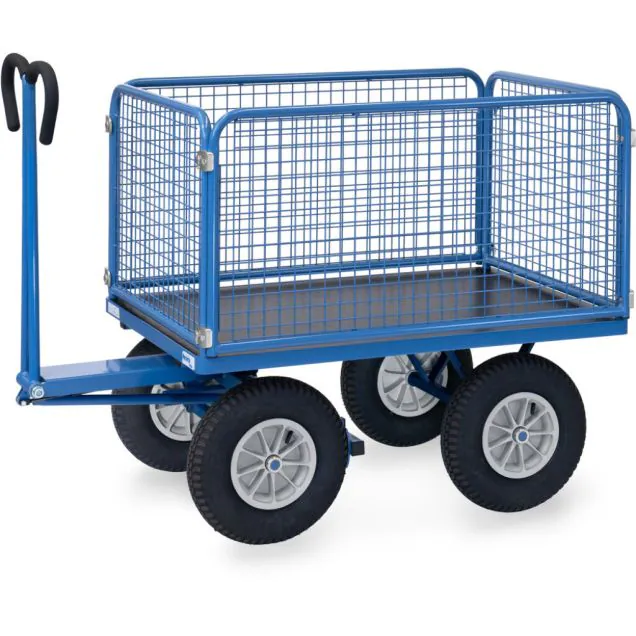 Handwagen mit Drahtgitterwänden 1200x800x1200 mm (HxBxT) 1000 kg