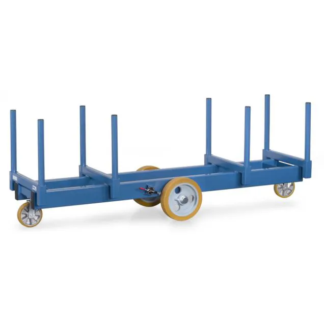 Langmaterialwagen mit Rungen 3000 kg Polyurethan-Rollen