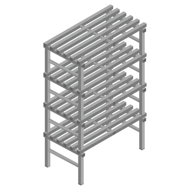 Kunststoffregal REA Euro grau 1750x1000x600 mm (HxBxT) 4 Ebenen
