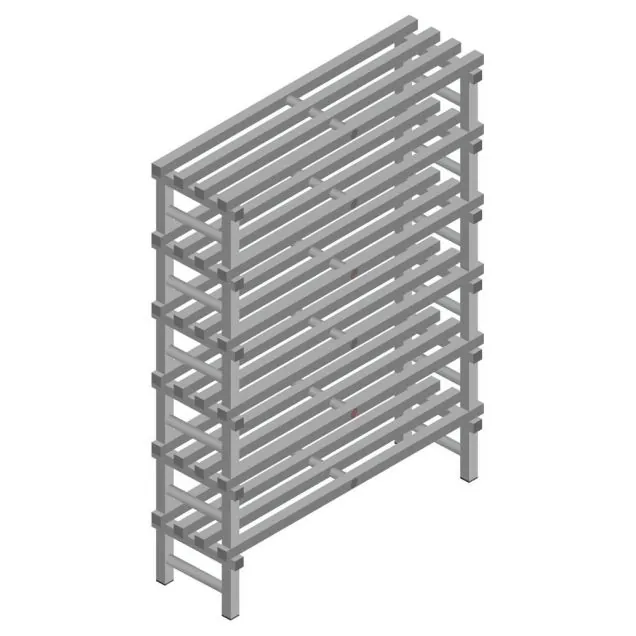 Kunststoffregal REA Euro grau 1750x1200x400 mm (HxBxT) 6 Ebenen