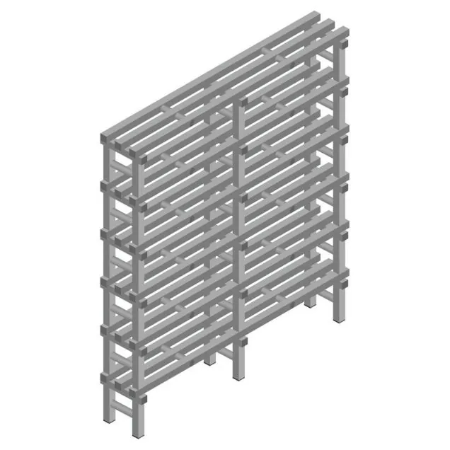 Kunststoffregal REA Euro grau 1750x1500x300 mm (HxBxT) 6 Ebenen