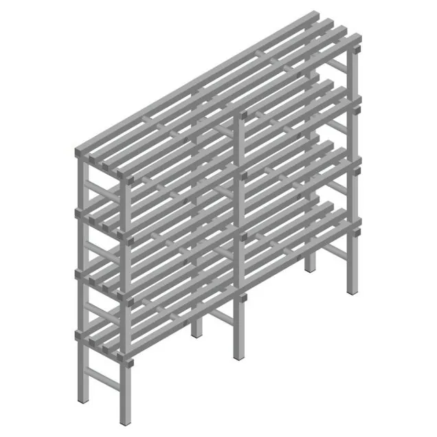 Kunststoffregal REA Euro grau 1750x1800x400 mm (HxBxT) 4 Ebenen