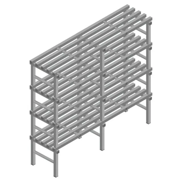 Kunststoffregal REA Euro grau 1750x1800x500 mm (HxBxT) 4 Ebenen