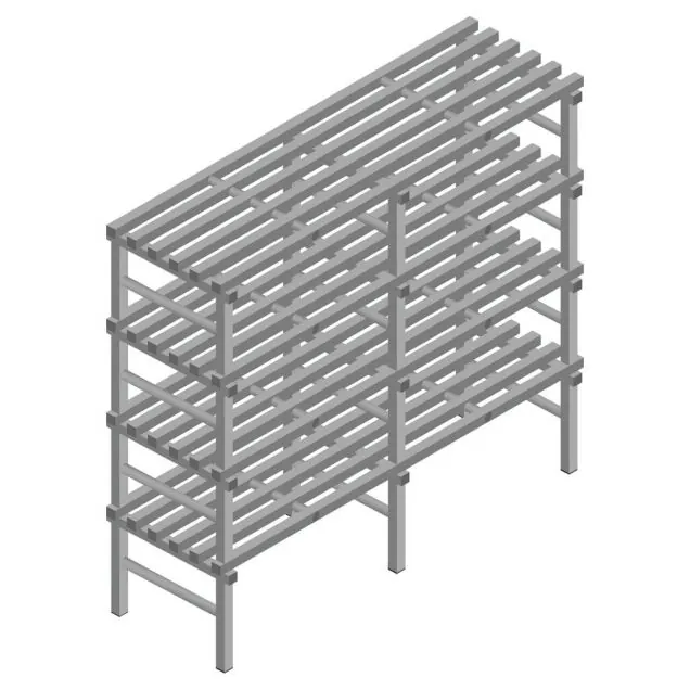 Kunststoffregal REA Euro grau 1750x1800x600 mm (HxBxT) 4 Ebenen