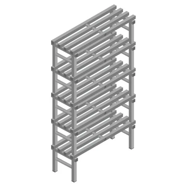 Kunststoffregal REA Euro grey 1850x1000x400 mm (HxBxT) 5 Ebenen