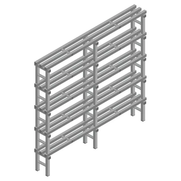 Kunststoffregal REA Euro grau 1850x2000x300 mm (HxBxT) 5 Ebenen