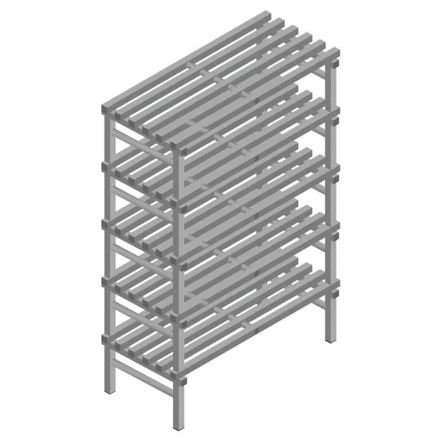 Kunststoffregal REA Euro grau 2050x1200x600 mm (HxBxT) 5 Ebenen