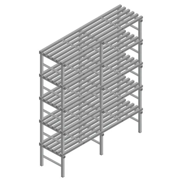 Kunststoffregal REA Euro grau 2050x1500x600 mm (HxBxT) 5 Ebenen