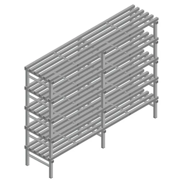 Kunststoffregal REA Euro grau 2050x1800x600 mm (HxBxT) 5 Ebenen