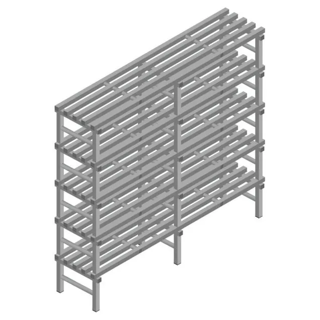 Kunststoffregal REA Euro grey 2050x2000x500 mm (HxBxT) 5 Ebenen