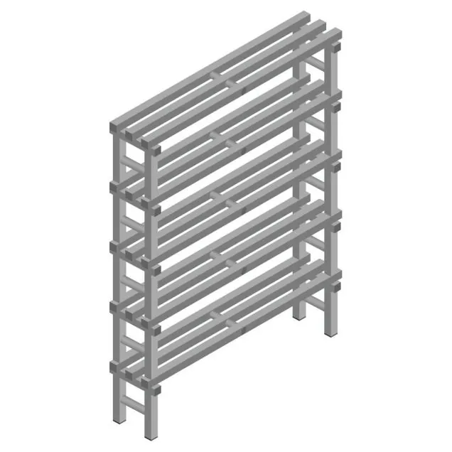 Kunststoffregal REA Euro grey 2250x1200x300 mm (HxBxT) 5 Ebenen