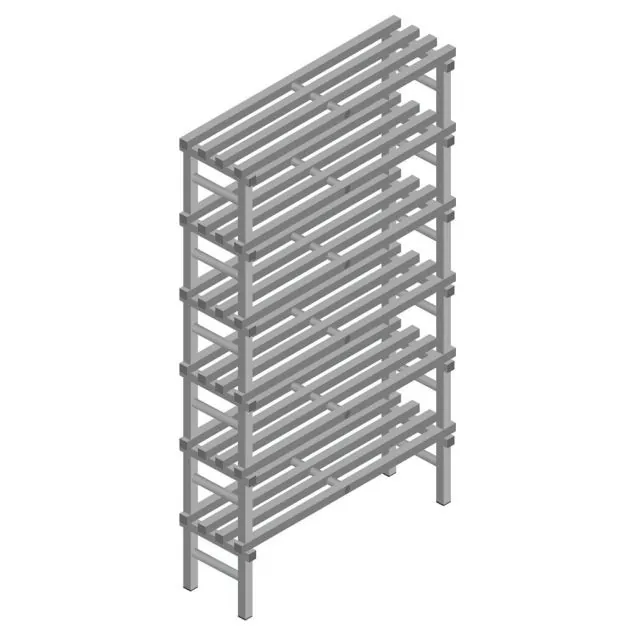 Kunststoffregal REA Euro Grey 2250x1200x400 mm (HxBxT) 6 Ebenen