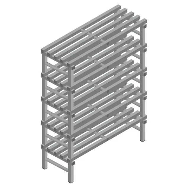 Kunststoffregal REA Euro Grey 2250x1200x500 mm (HxBxT) 5 Ebenen