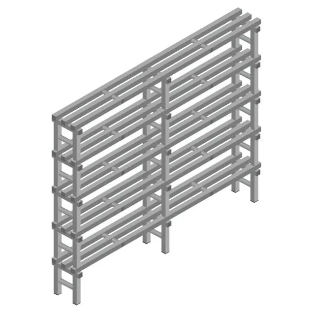 Kunststoff-Regal REA Euro Grey 2250x2000x300 mm (HxBxT) 5 Ebenen