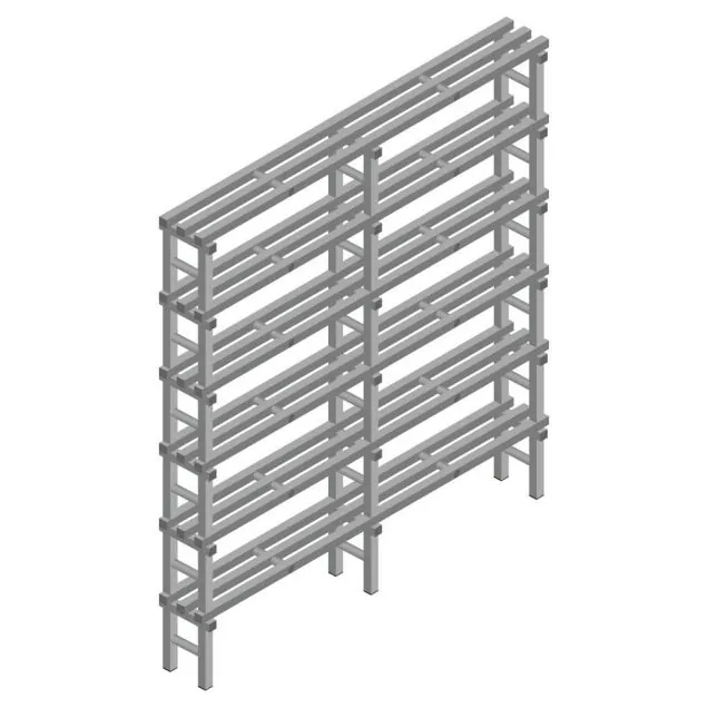 Kunststoffregal REA Euro Grey 2250x2000x300 mm (HxBxT) 6 Ebenen