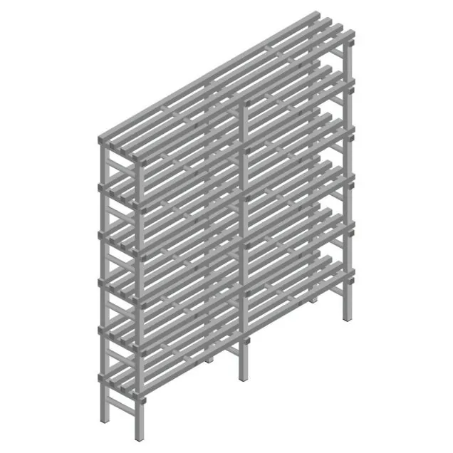Kunststoffregal REA Euro Grey 2250x2000x400 mm (HxBxT) 6 Ebenen