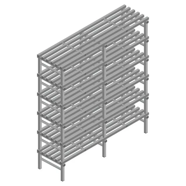 Kunststoffregal REA Euro Grey 2250x2000x600 mm (HxBxT) 6 Ebenen