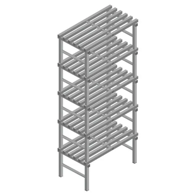 Kunststoffregal REA Euro grey 2450x1000x600 mm (HxBxT) 5 Ebenen