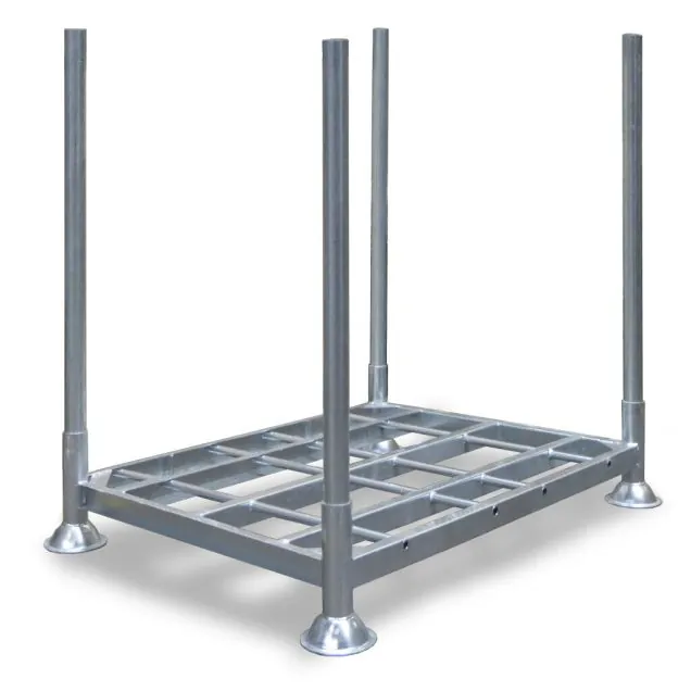 Stapelgestell, Stapelrack einfach inklusive vier Rungen von 1500 mm 1545x1180x1330 mm (HxBxT) thermisch verzinkt