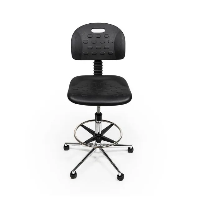 Ergonomischer und verstellbarer Werkstattstuhl auf Rollen/Gleitern - BT