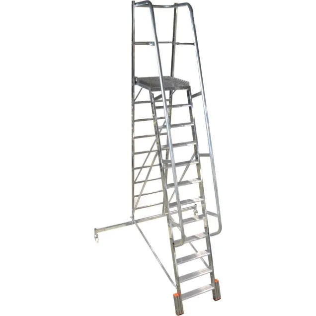 Plattformtreppe Krause Vario Compact mit Stabilisator 2000mm 12 Stufen 2750mm