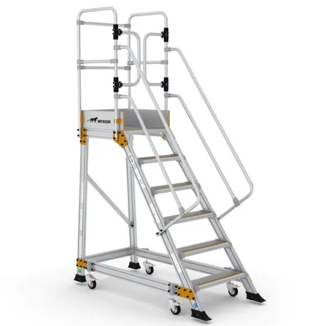 Plattformtreppe Wixor mit Federrollen 6 Stufen