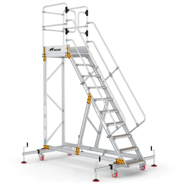 Plattformtreppe Wixor mit Stabilisator 10 Stufen