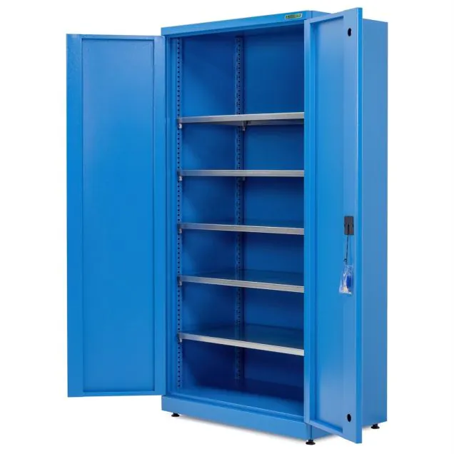 Materialschrank mit 5 Fachböden blau 2030x1010x615 (HxBxT)