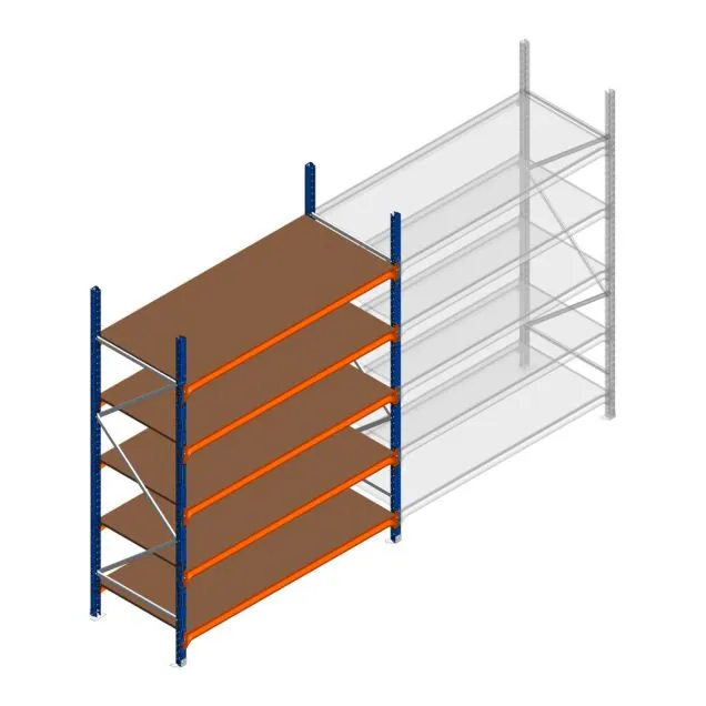 Weitspannregal Kimer 2250x1500x800 mm (hxbxt) 5 Ebenen Anfangsregal mit vormontierten Rahmen